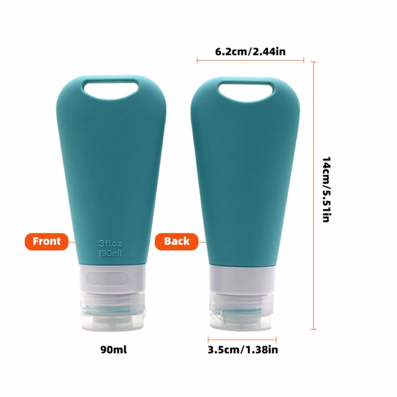 3Oz Leak Proof Squeezable Refillable Travel Toiletries