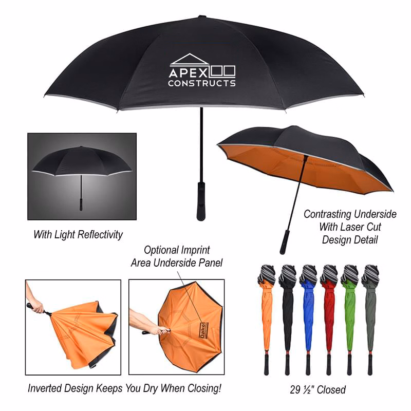48" Arc Reflective Edge Inversion Umbrella