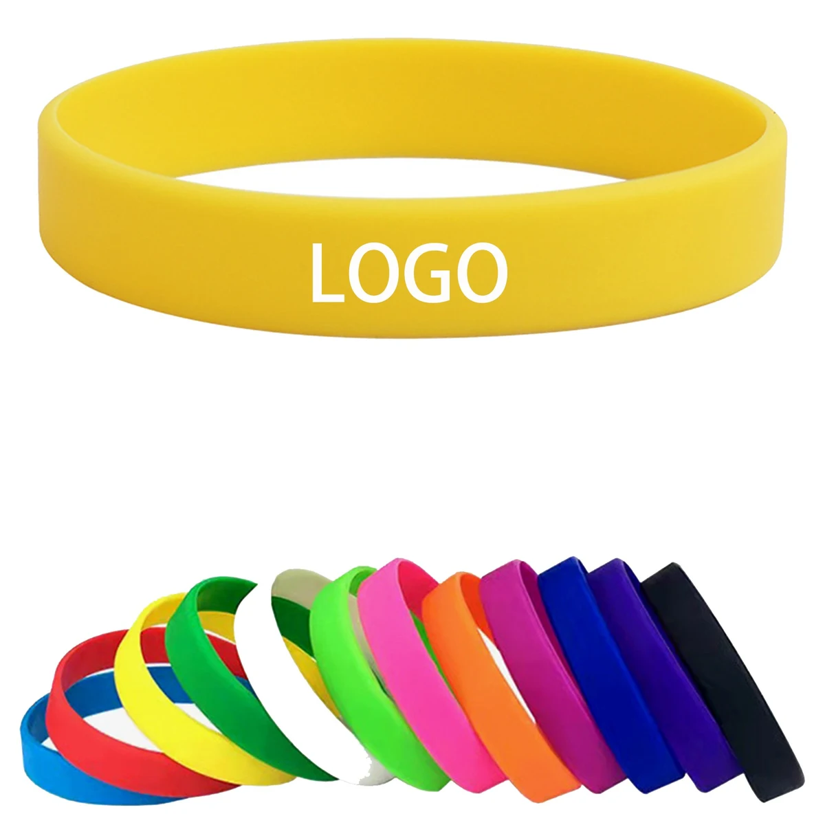 Simple Style Solid Color Silicone Bracelet 1