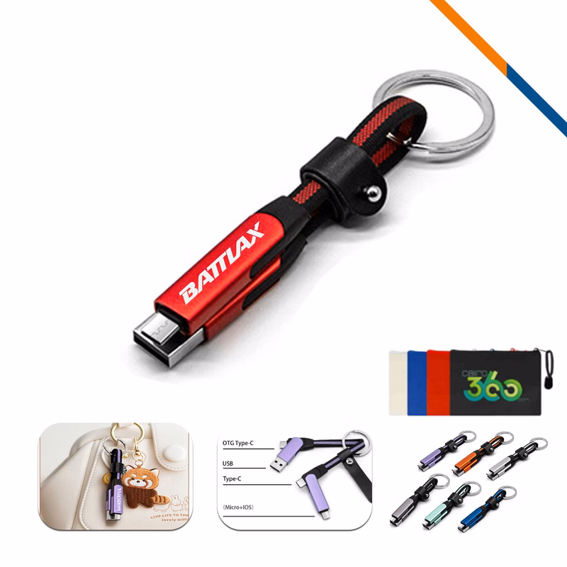 PalmCord 4in1 Keychain Fast Charging Data Transfer Cable