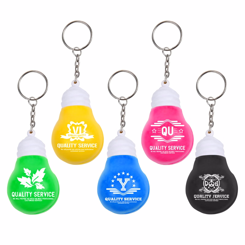 PU Lightbulb Stress Reliever Key Chain