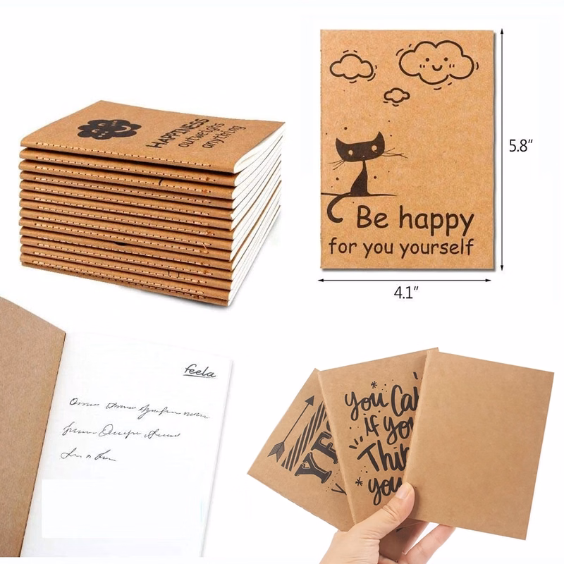 Custom Logo A6 Kraft Paper Cover Small Book