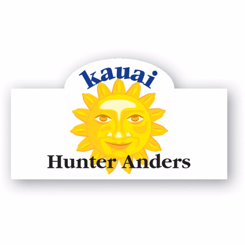 Full Color Name Badge w/ Personalization (1.75"X3.125") Rectangle With Oval Bump