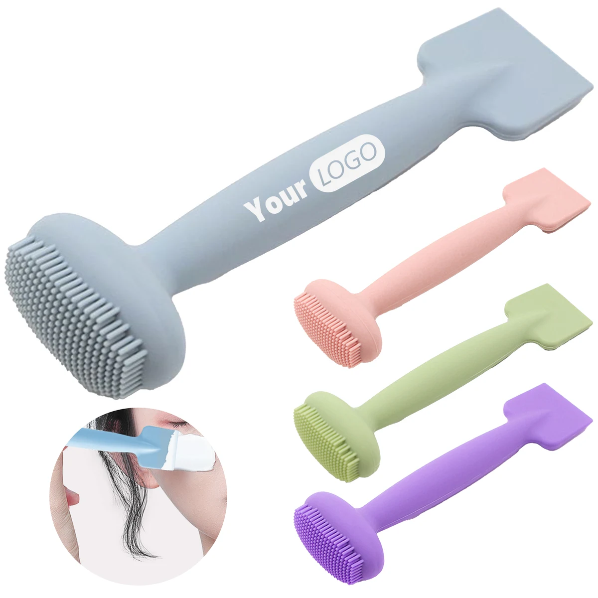 Silicone Dual Head Dual-Purpose Cleaning Brush 1