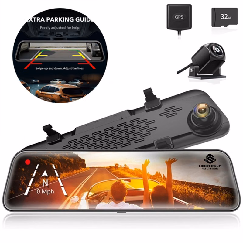 12" Touch Screen 2K Mirror Dash Cam
