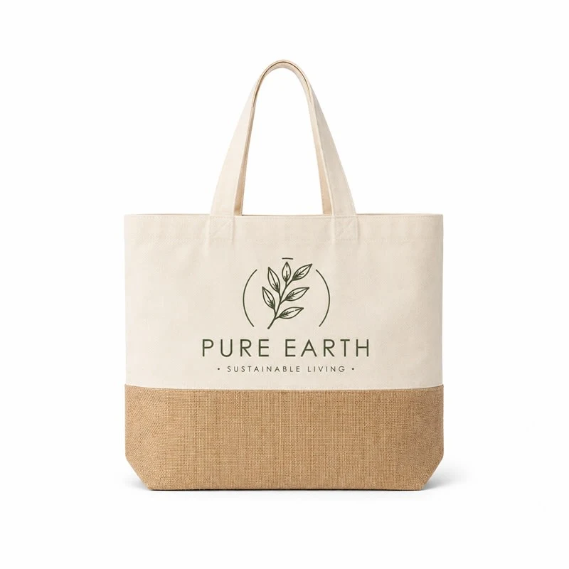 Large Shopper Jute Bags, custom tote bag with logo imprint 1