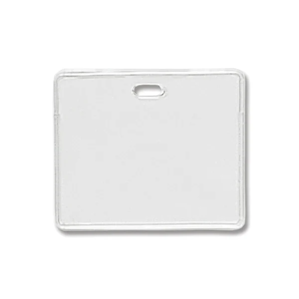 3.88" W x 3.08" H - Horizontal Clear Vinyl Badge Holder (Blank) 1