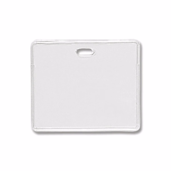3.88" W x 3.08" H - Horizontal Clear Vinyl Badge Holder (Blank)