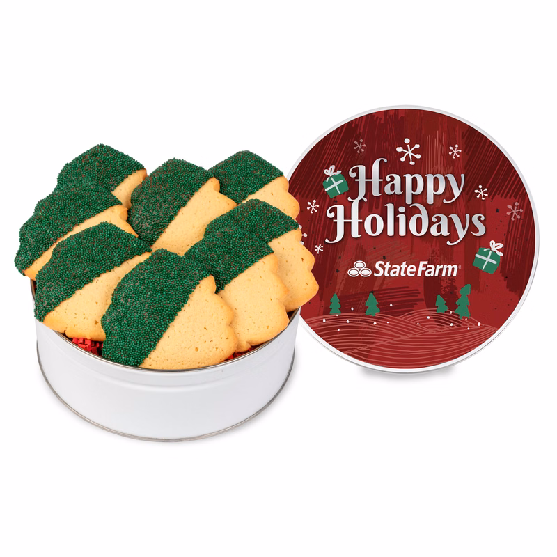 Decadent Christmas Tree Cookie Gift Tin