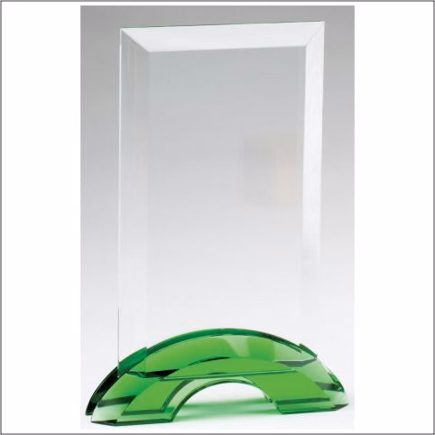 Rectangle Plaque With Green Crystal Stand
