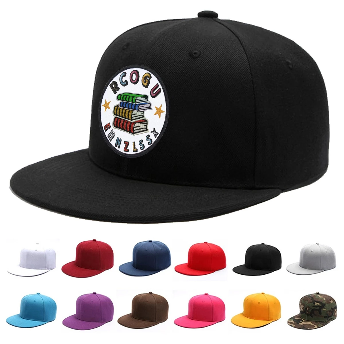 6 Panel Snapback Flat Bill Baseball Cap 1
