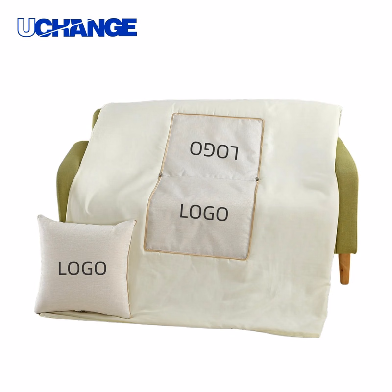 Two in One Blanket Throw Pillow for Home and Travel