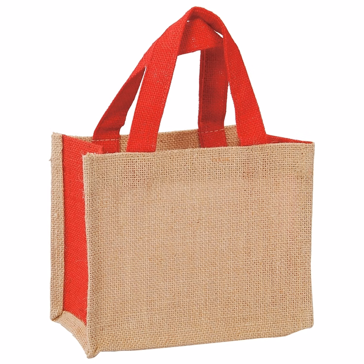 The Small Natural Two Tone Jute Tote