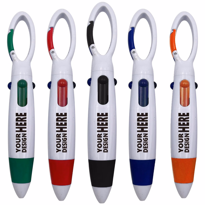 4-in-1 Plastic Carabiner Quatro Pens