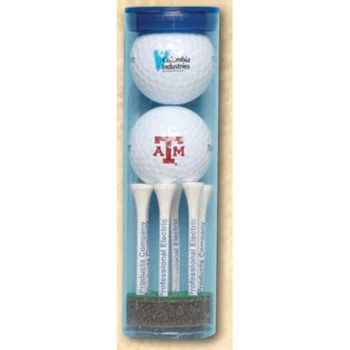 "Top Flite" Golf Ball Tube w/ 2 Golf Balls & 6 Tees 1