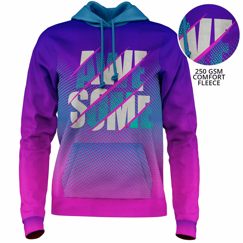 Women's 250 GSM lightweight Comfort Fleece Full Color Hoodie with Kangaroo Pockets