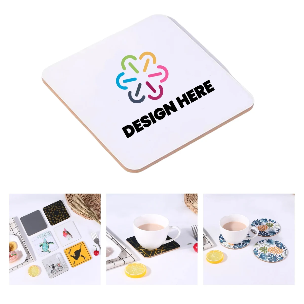 Full Color MDF Cork Coaster Square/Round 1