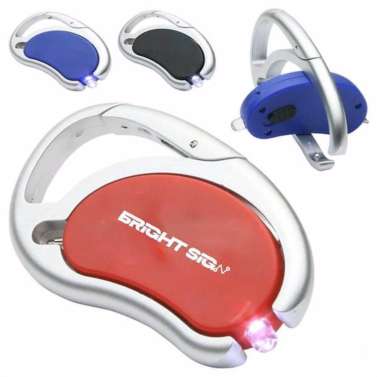 Carabiner Swivel LED Light with Ballpoint Pen