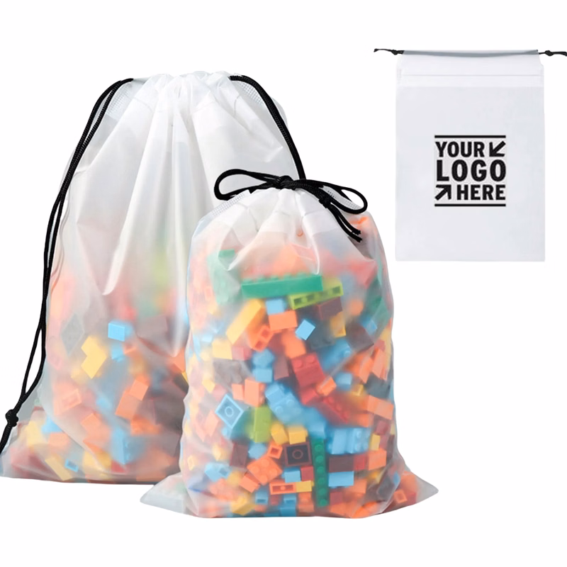Frosted Transparent Plastic Drawstring Bag
