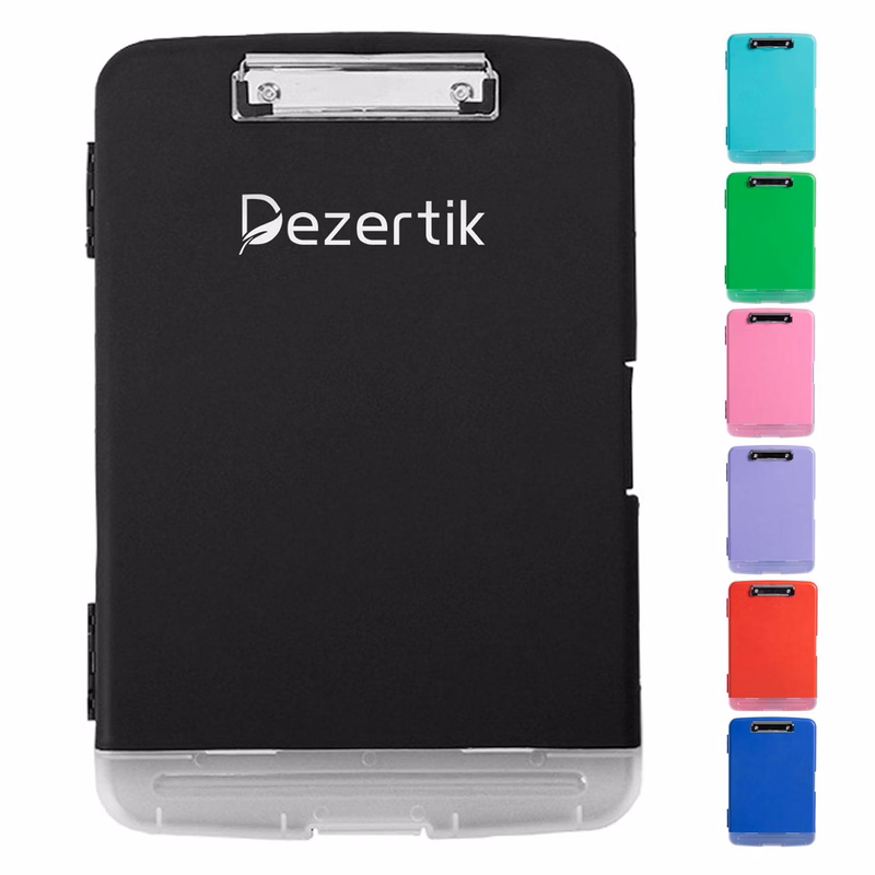 Multi-Functional Transparent Plastic File Box with Pen Slot