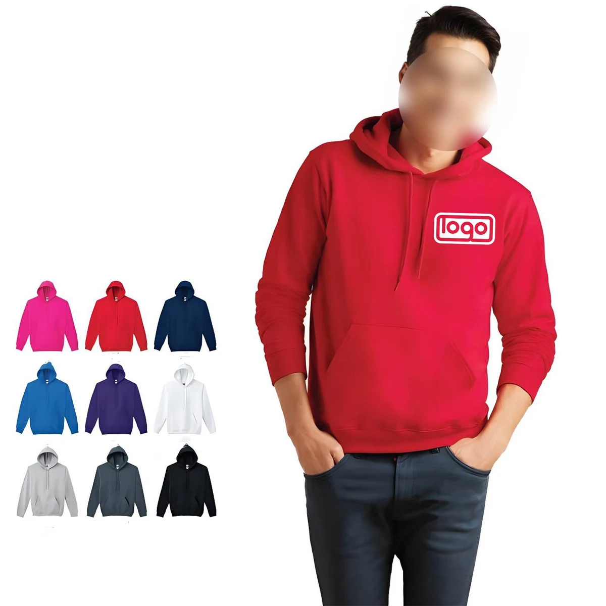 Men's Fleece Hooded Sweatshirt, custom hoodie or sweatshirt with logo imprint 1