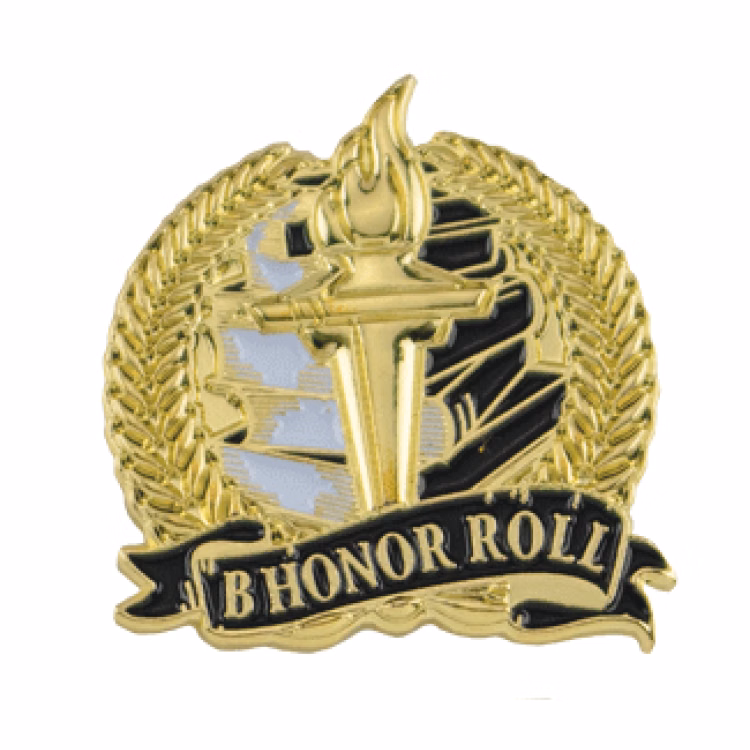 Academic Lapel Pin- B Honor Roll (1-1/8")