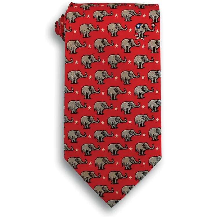 Red Republican Elephant Political Novelty Tie 1
