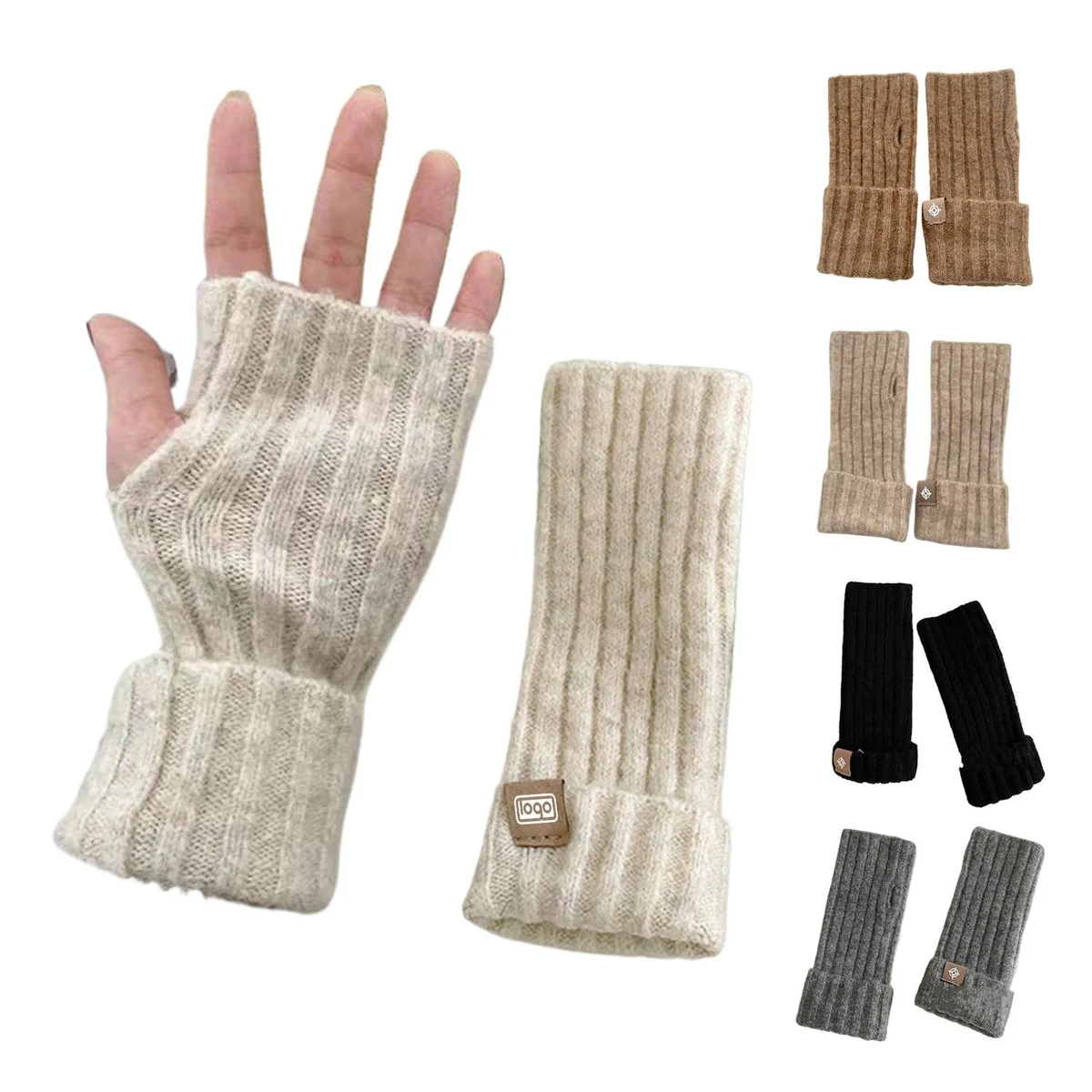 Women Knit Fingerless Gloves 1