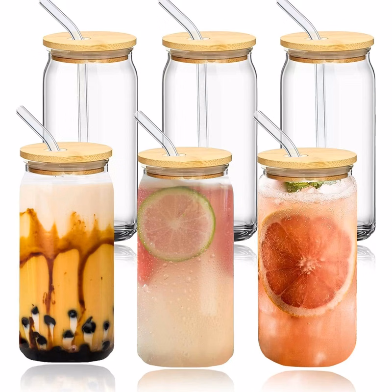 16oz Plastic Tumbler With Bamboo Lid And Straw