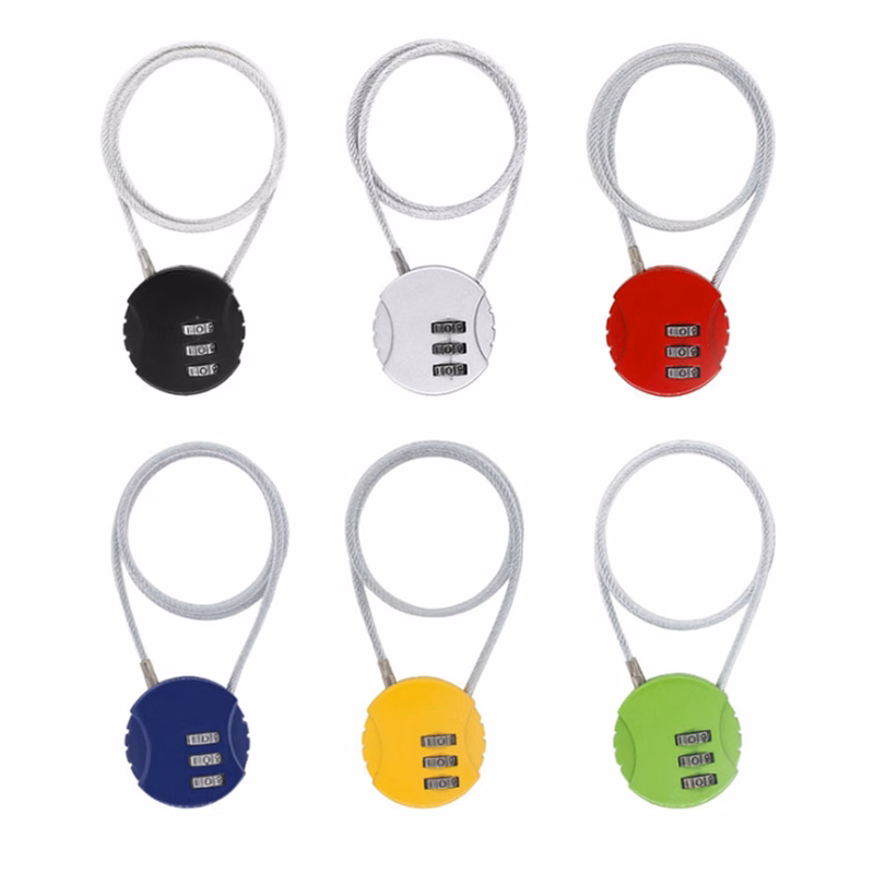 Combination Lock 3 Digit Code Padlock with Wire