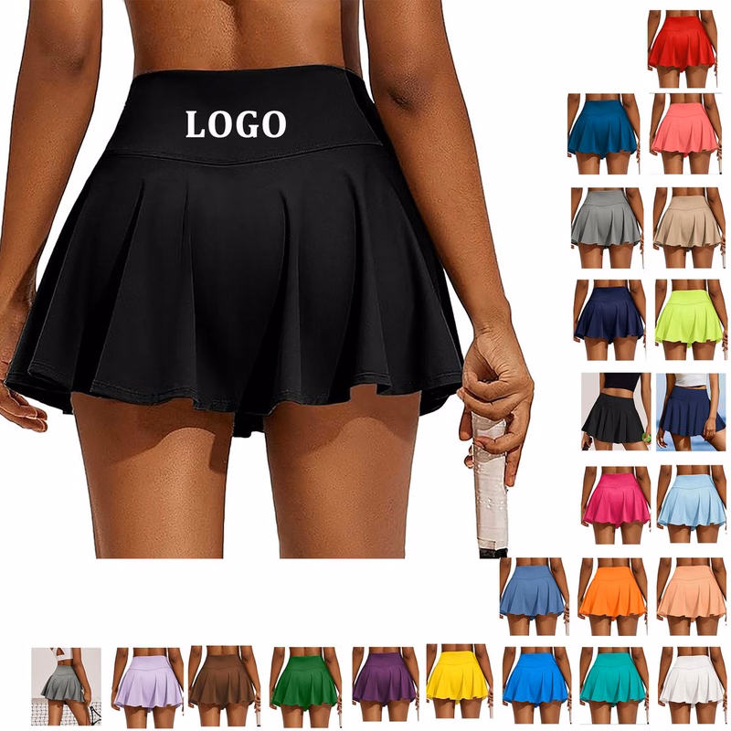 Women's Tennis Skirt Pleated Sports Skirt With Pockets