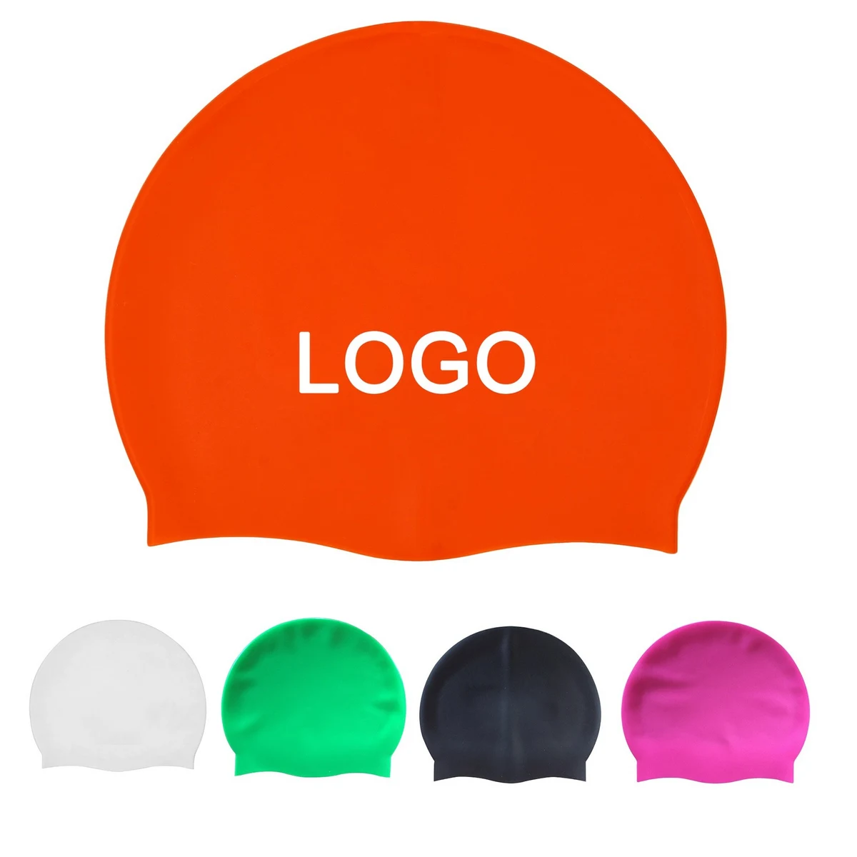 Adult's Waterproof Silicone Swim Cap 1