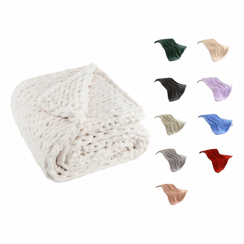 Blank Promo Chunky Chenille Polyester Throw