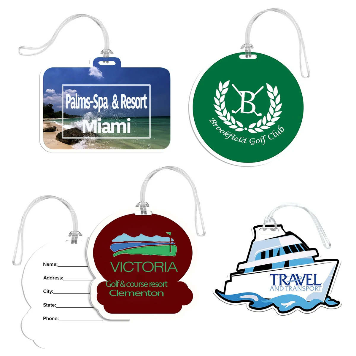 Acrylic Custom Shaped Bag Tag 1