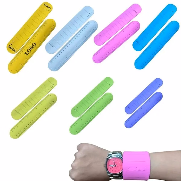 Silicone Reusable Writable Memo Wristband Ruler