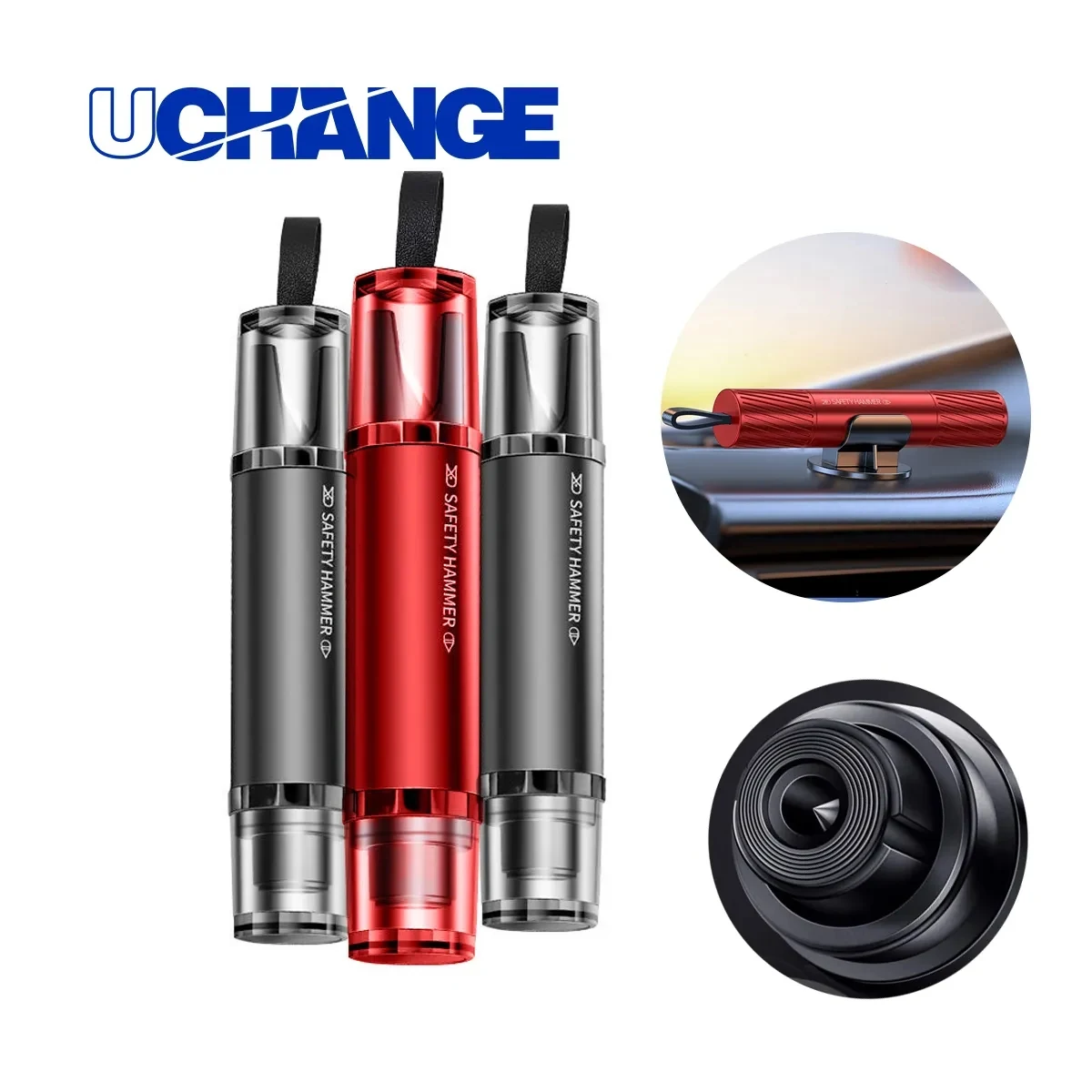Auto Safety Hammer With Seatbelt Cutter 1