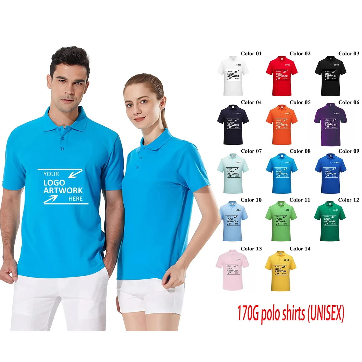 170 gsm Cotton Pique Polo Shirt with Logo 1