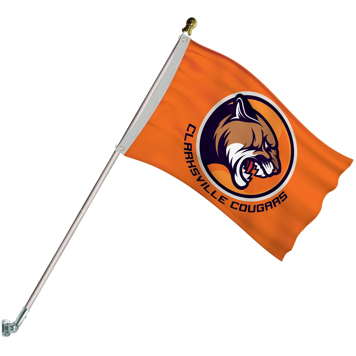 Deluxe Kit with 2' x 3' Flag and Silver Bracket 1