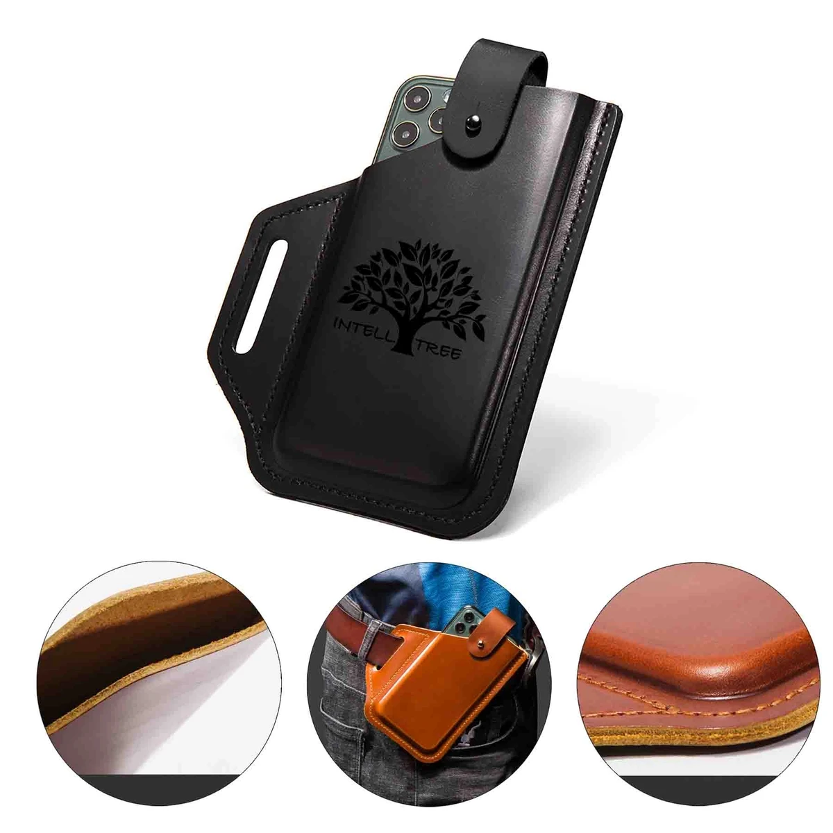 Leather Phone Pouch With Ultra Belt Clip Holder 1