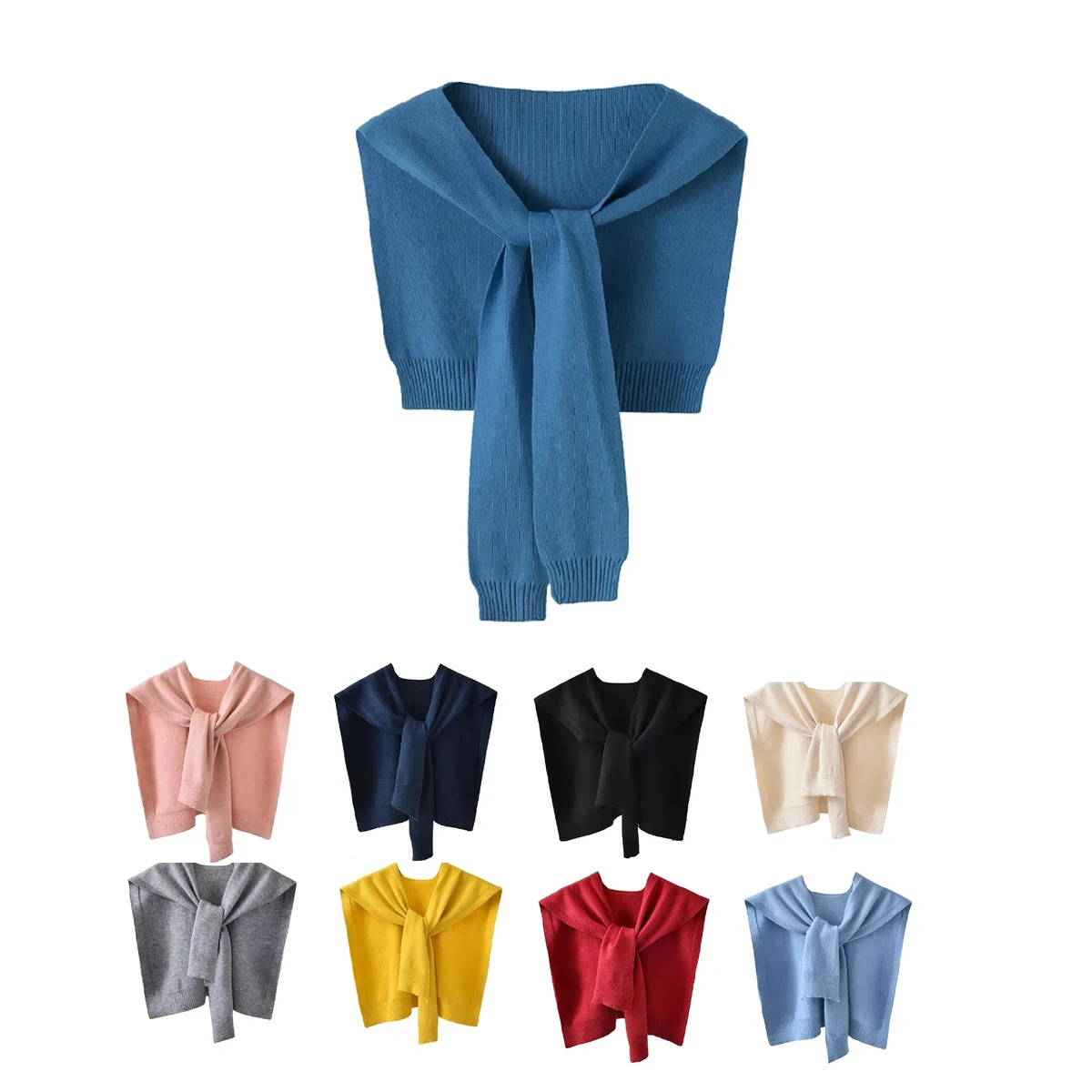 Fashion Sweater Shawl Solid Color Shoulder Scarf 1