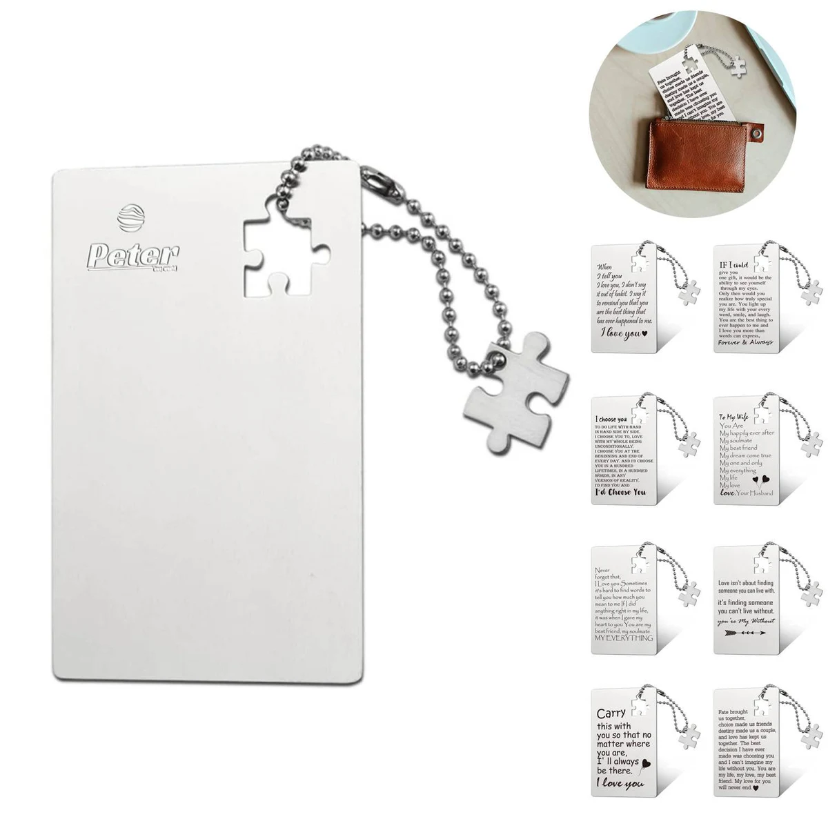 Stainless Steel Engraved Wallet Insert Card 1