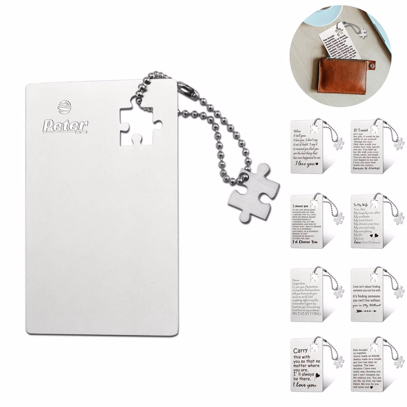 Stainless Steel Engraved Wallet Insert Card