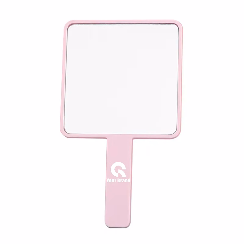 Handheld Cosmetic Mirror Portable Square Plastic Home Travel