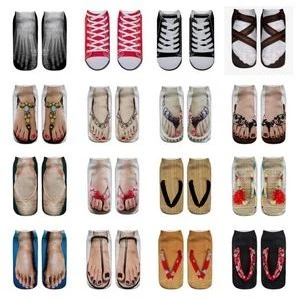 3D Pattern Manicure Print Socks 1