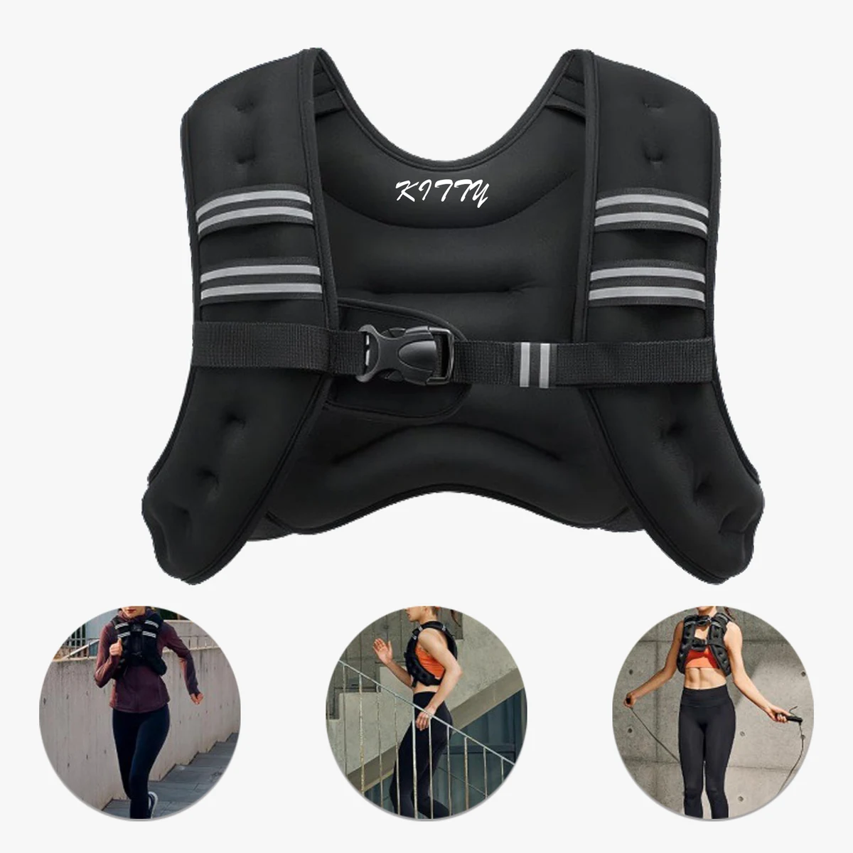 Weighted Running Sports Vest with Arm Pouch for Fitness 1
