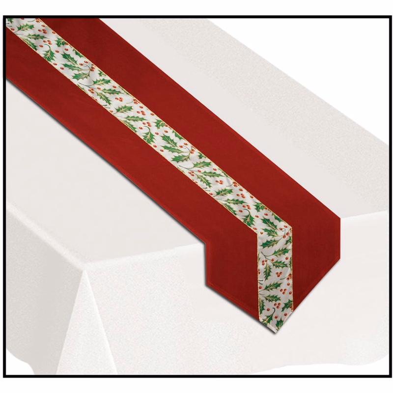 Christmas Table Runners - Holly Print 12" x 6'