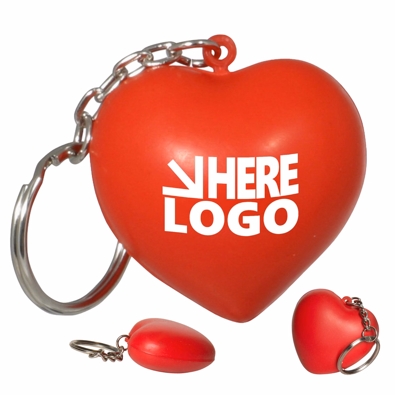 MOQ 20 Valentine Heart Stress Reliever Key Tag