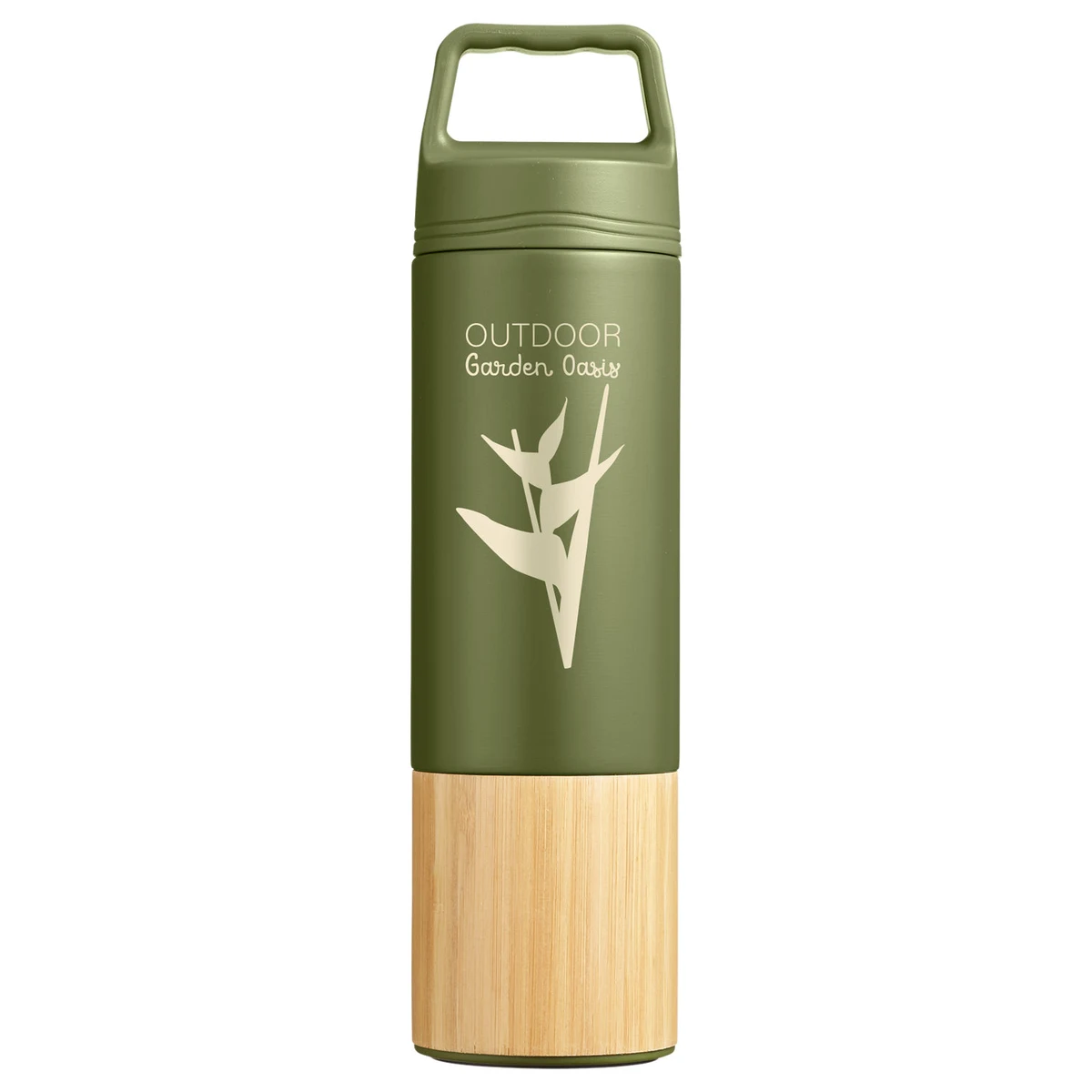 20 oz Tao Bamboo Vacuum Insulated Stainless Steel Bottle, custom water bottle with logo imprint 1