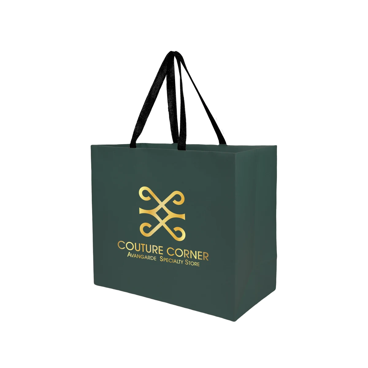 Sugarcane Paper Bag with Embedded Web Style Paper Handles - 1