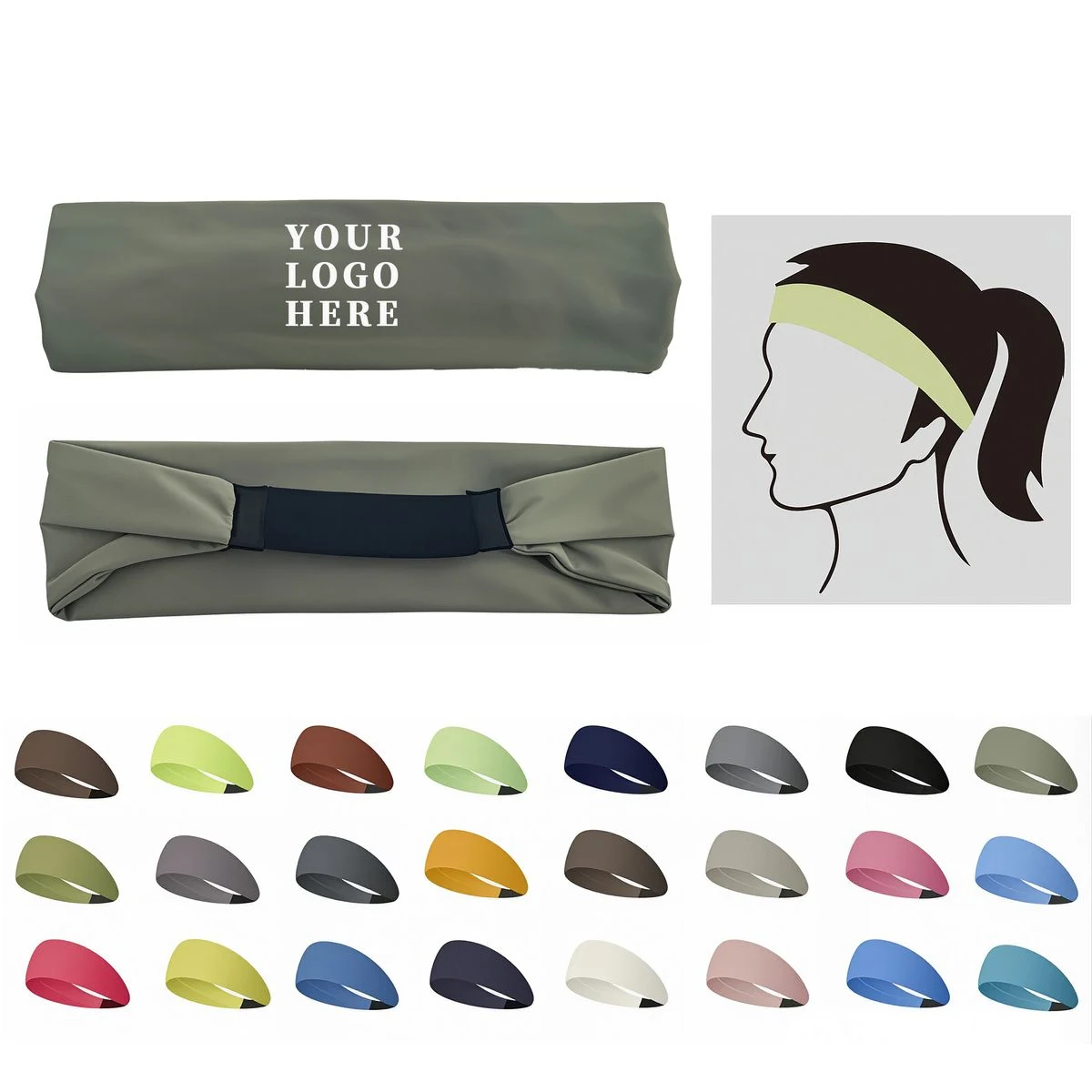 Custom Wide Stretch Breathable Sports Headband 1